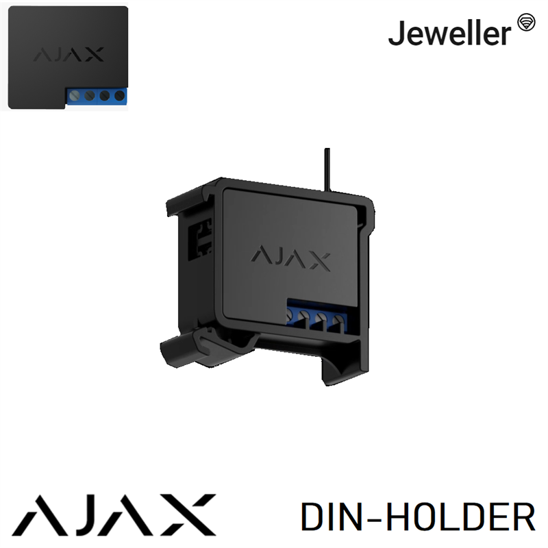 40696  AJAX DIN holder black per RELAY e WALLSWITCH